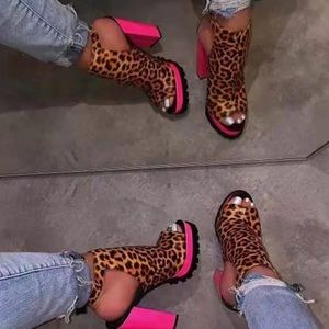 Leopard print heels